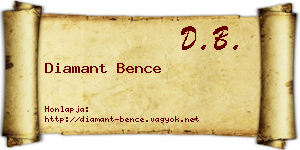 Diamant Bence névjegykártya
